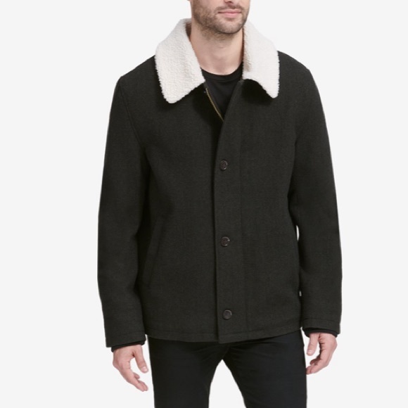 NEW Cole Haan tumbled wool coat Sherpa lining - Picture 3 of 7